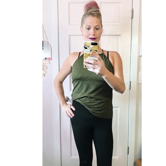 Good Condition | GAPfit Halter Neck Olive Green Tank | Size Medium | Altered - Picture 2 of 11